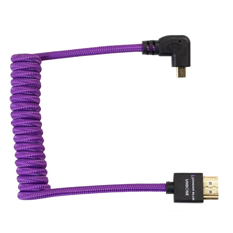 Kondor Blue Gerald Undone MK2 Full-HDMI to Right-Angle Micro-HDMI Cable, 12